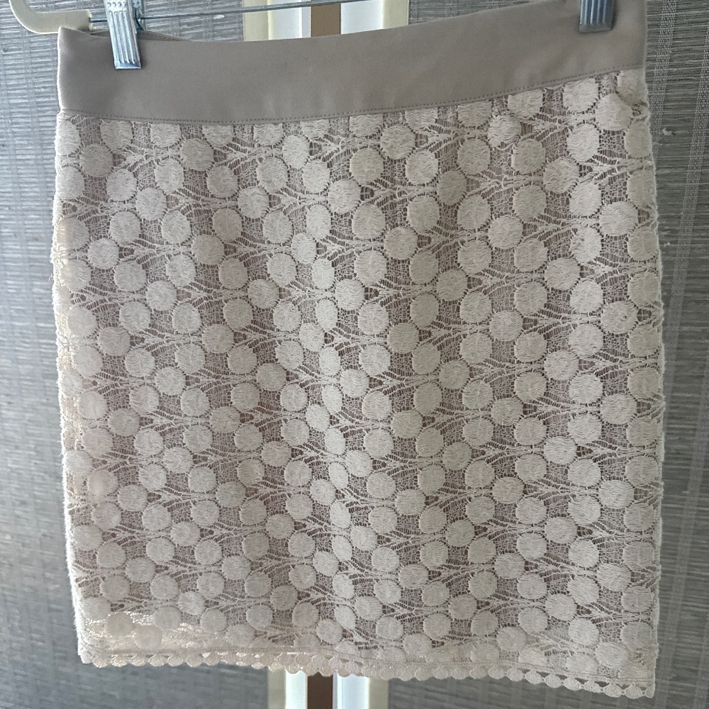 Cream Mini Skirt by Kensie